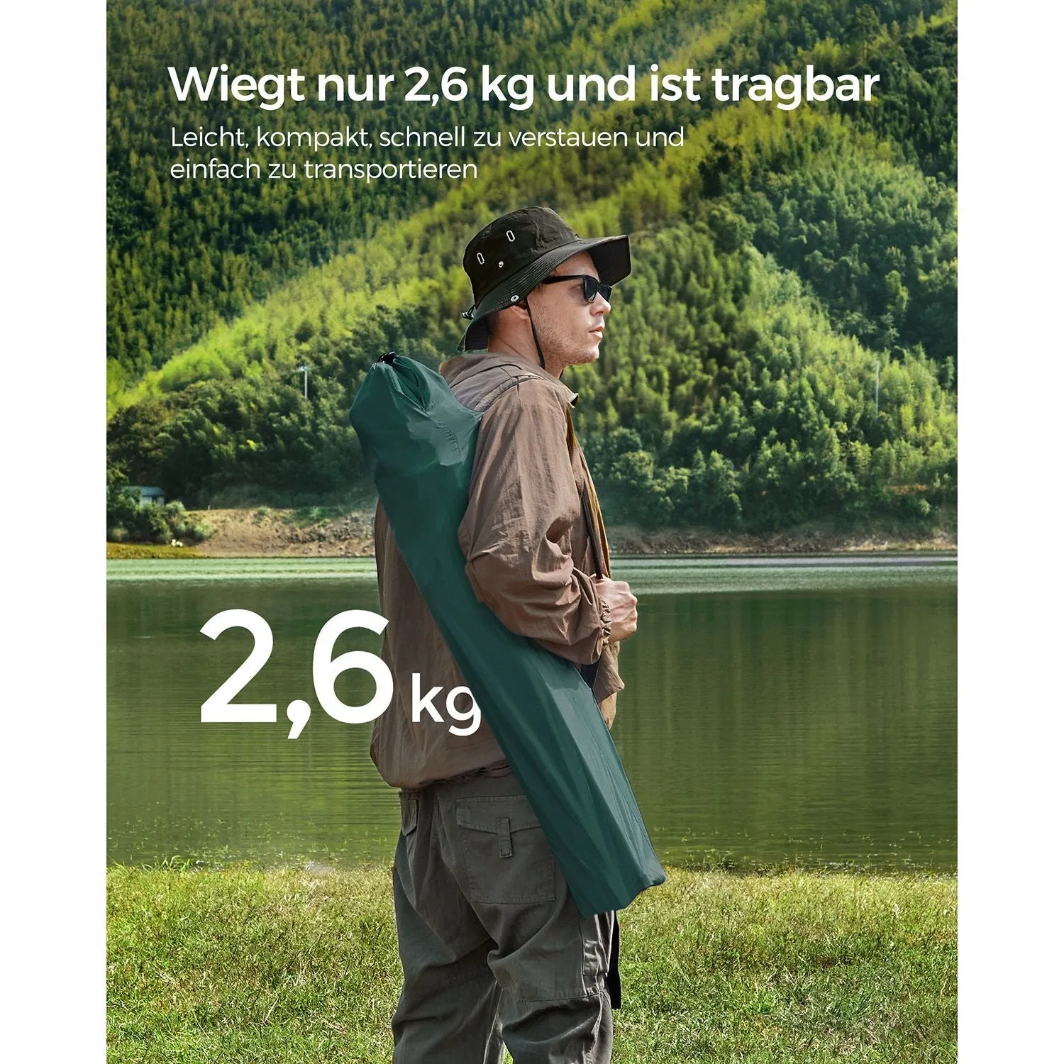 Rootz Dark Green 2 Piece Set Camping Chair - Steel Frame - Oxford Cloth - Portable Folding Chairs - Compact Design - Lightweight - 54cm x 86cm x 97cm