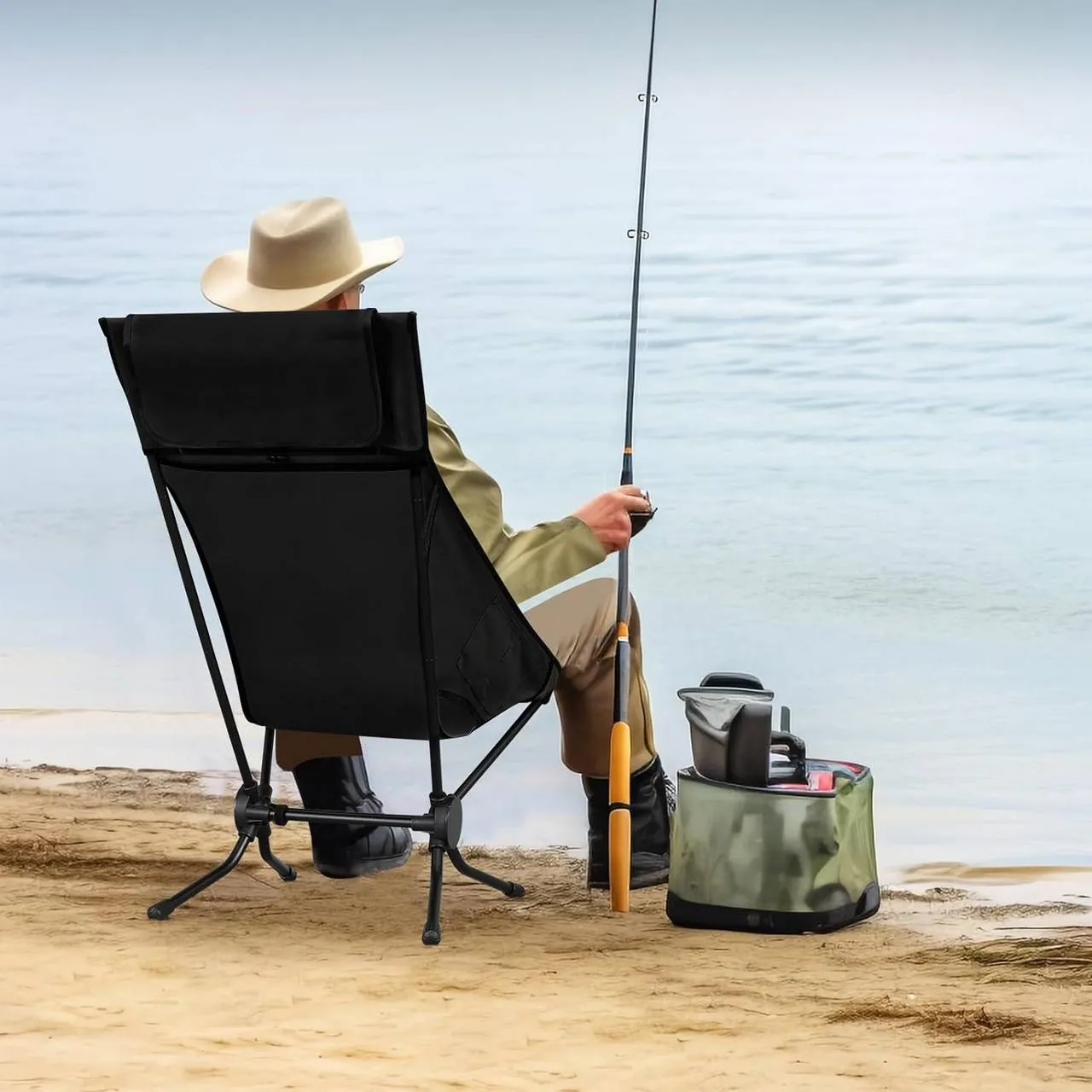 Rootz Folding Camping Chair - Portable Beach Chair - Outdoor Picnic Chair - Oxford Fabric - Aluminum Tubes - 56cm x 88cm x 72cm