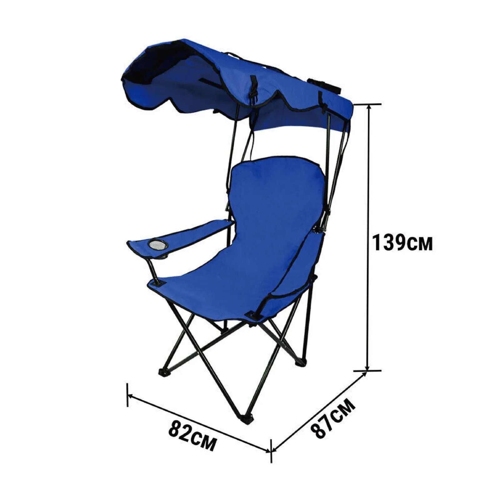 RYNX | Chair Foldable W/Sun Shade Beach Camping Folding Outdoor Fishing