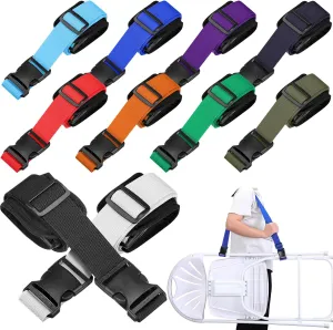 Sanwuta 10 Pcs Adjustable Beach Chair Carry Straps Universal Folding Chair Shoulder Strap for Beaches Camping Scooter Bikes Backpacking Picnics Outdoor