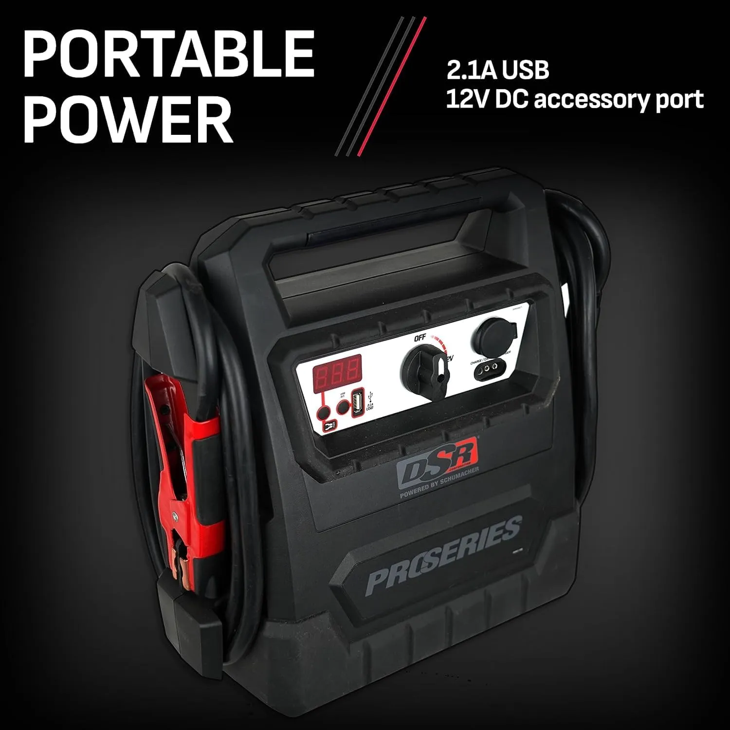 Schumacher Electric DSR159 - ProSeries Jump Starter - 12V 4000 Peak Amps Portable Car Jump Starter & Maintainer - Jumper Cables with Battery Pack - 700 Cranking Amps