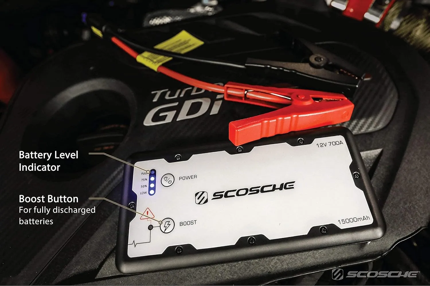 Scosche PBJ700-1 PowerUp 700 Portable Car Jump Starter, Battery Booster for Automobiles