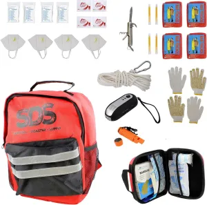 SDS 4 Person 72 Hour Emergency Kit, First Aid Kit Bug Out Survival Gear Emergency Survival Kit Earthquake Survival Kit