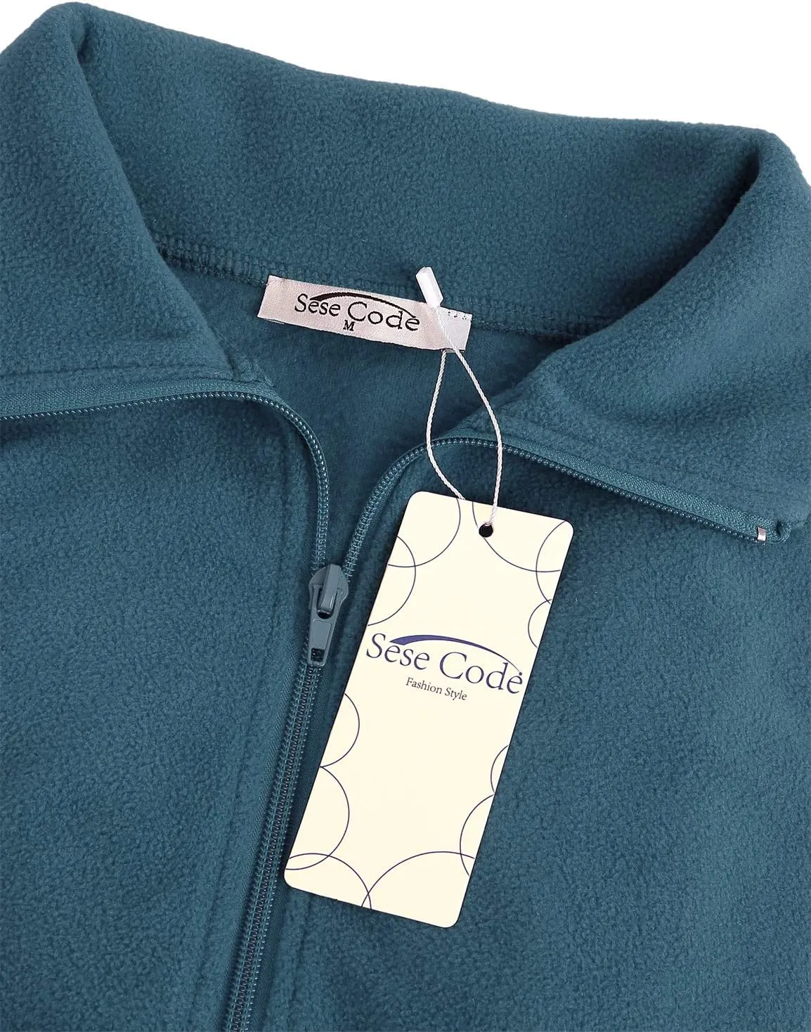 SeSe Code Women's Casual Zip Up Front Lightweight Fleece Vest with Pockets