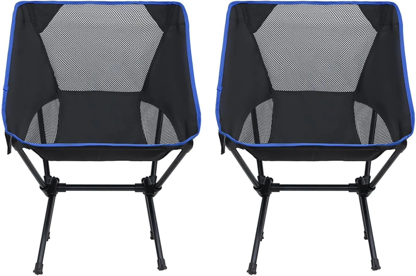 Set of 2 Outdoor Camping Chairs for Adults, Ultralight Portable Folding Chair with Carry Bag, 600D Oxford Fabric, 100KG Load Capacity, for Travel, Beach, Picnic, Hiking,Black a