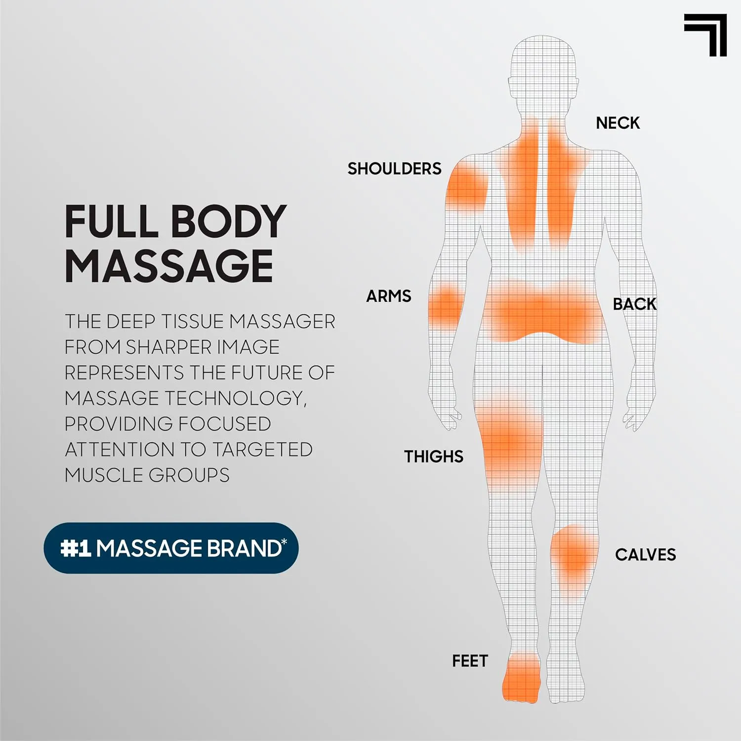 Sharper Image Powerboost Max Massage Gun - 6 Attachments, 7 Speeds, Quiet Motor| Deep Tissue Percussion Massager| Handheld Massage Tool for Back Shoulder Legs Full Body| Muscle Recovery & Pain Relief