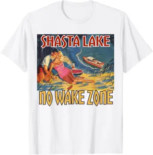 Shasta Lake No Wake Zone Shirt Retro Picnic Camping Outdoors