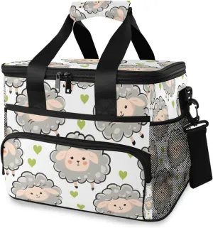 Sheep Farm Animal Cooler Bag Insulated Cooler Soft Sided Cooler 24 Can Portable Picnic Bag Large Leakproof Lunch Bag Box for Beach Grocery Camping Travel Car Men Women
