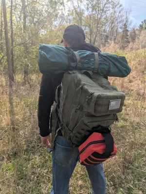 Shelter and Sleep Survival Kit 2-Person Quick Deployment Tent, First Aid Kit, Radio, Power Bank, Tiny Survival Guide for Hunting, Fishing, and Self-Defense.