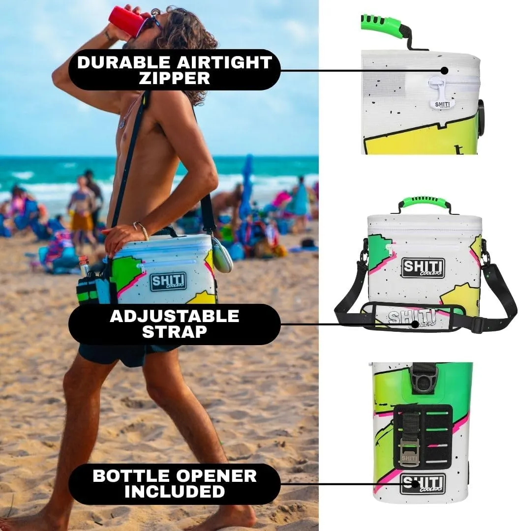 SHITI Coolers Cooler for Camping, Travel, Beach, Soft Lunch Box for Food, Drinks & Ice, Portable, Waterproof 24 Hr Insulated Bag with Shoulder Straps, Customizable