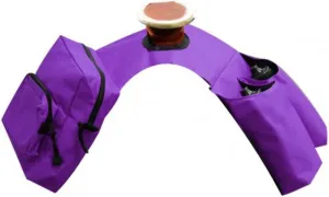 Showman Purple Insulated Cordura Trail Riding Horn Saddle Bag 2 Zipper Pockets and 2 Water Bottle Holders with Water Bottles