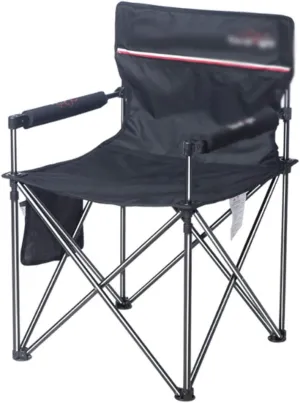 SHQ Folding Chair Outdoor Chair Folding Camping Padded Outdoor Chair with Armrest, Heavy Duty High BackCamp Chair for Backpacking, Travel Folding Chairs (Color : Black)