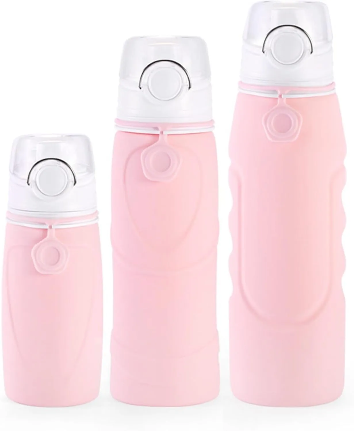 Silicone Foldable Water Bottle Cup Portable Sport Water Bottle Leakproof BPA Free Travel Water Bottles Gym Travel Camping Hiking Sport Outdoor Indoor Sport Travel Telescopic Cup(Black,Large)