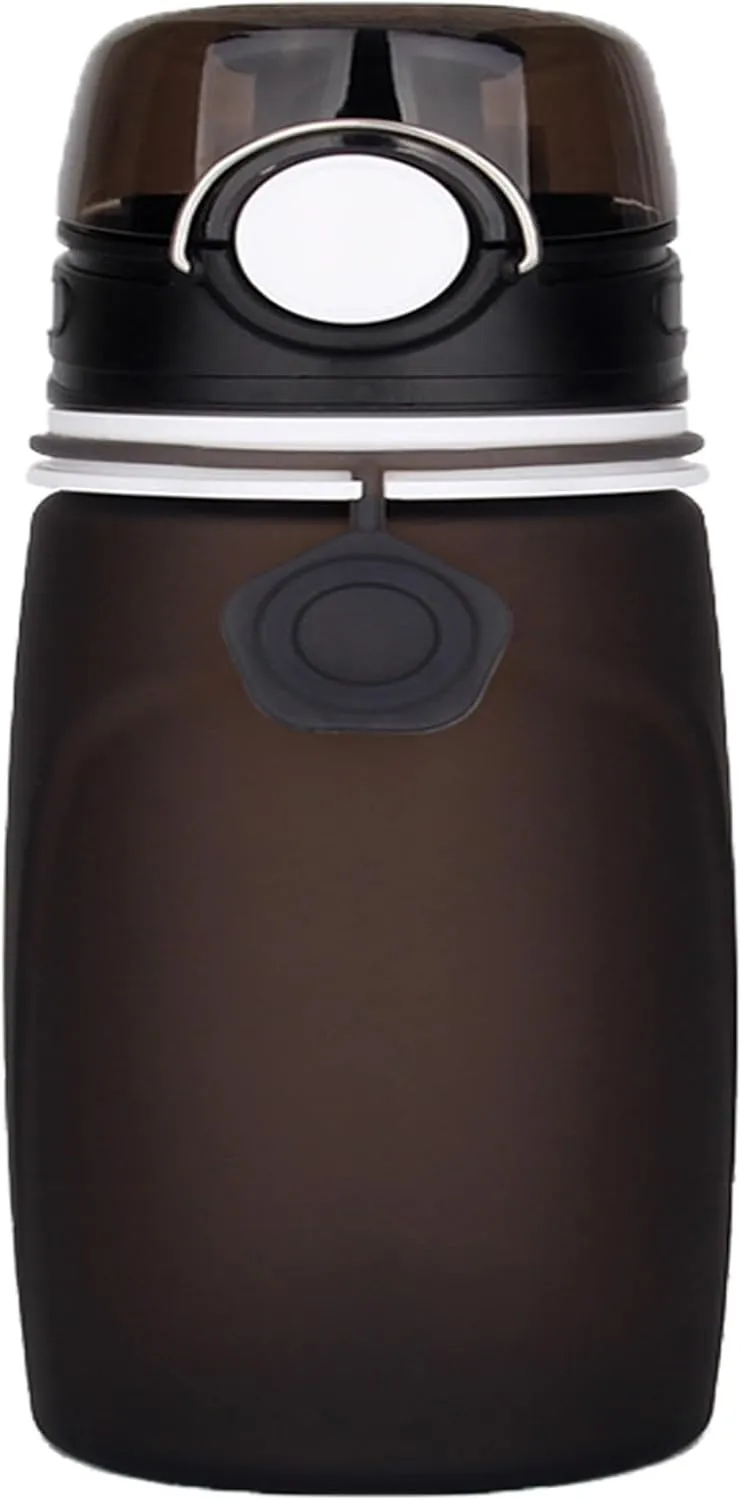 Silicone Foldable Water Bottle Cup Portable Sport Water Bottle Leakproof BPA Free Travel Water Bottles Gym Travel Camping Hiking Sport Outdoor Indoor Sport Travel Telescopic Cup(Black,Large)
