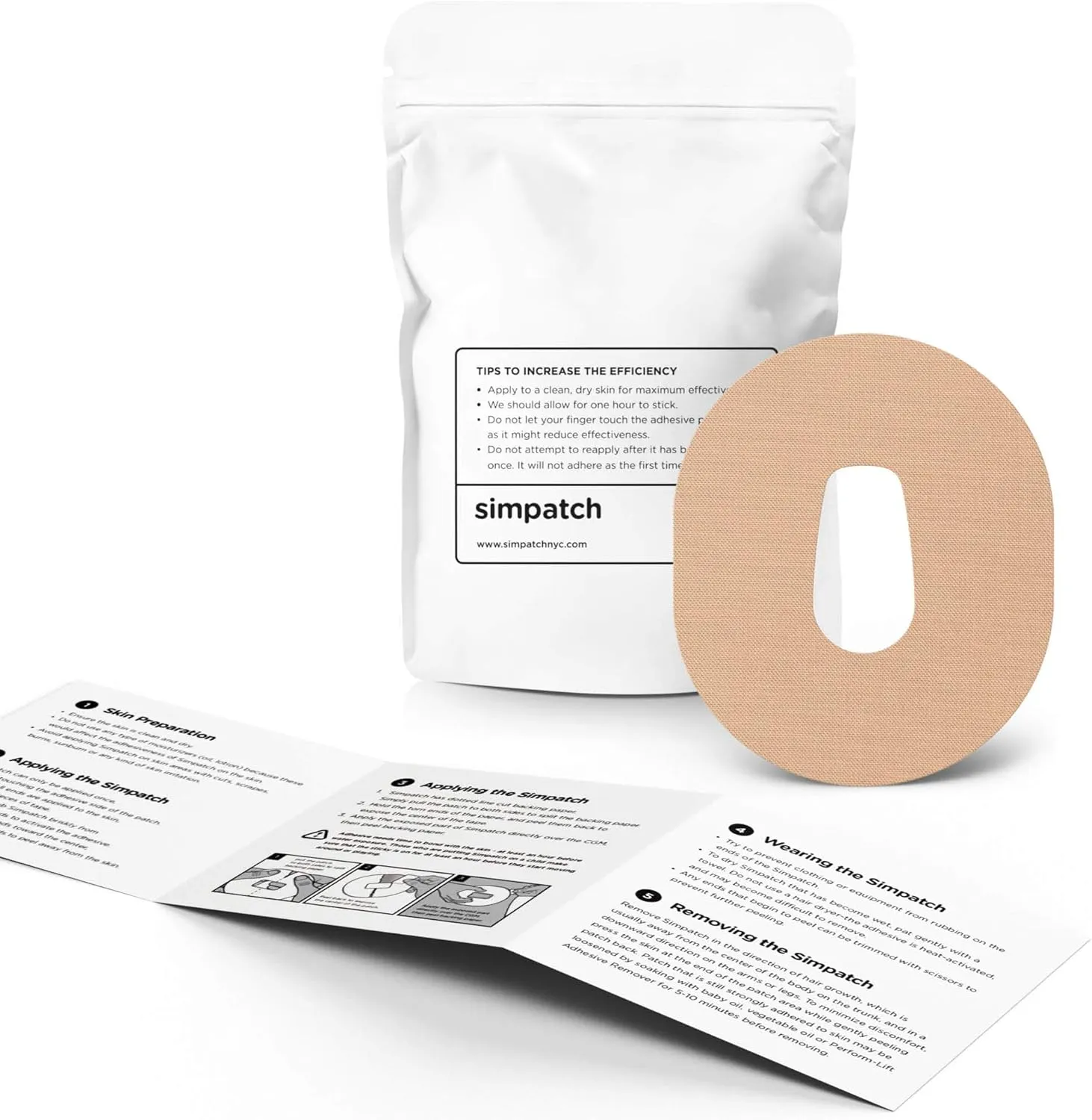SIMPATCH – Dexcom G6 Adhesive Patch (25-Pack) – Waterproof Adhesive, CGM Patches (Beige)
