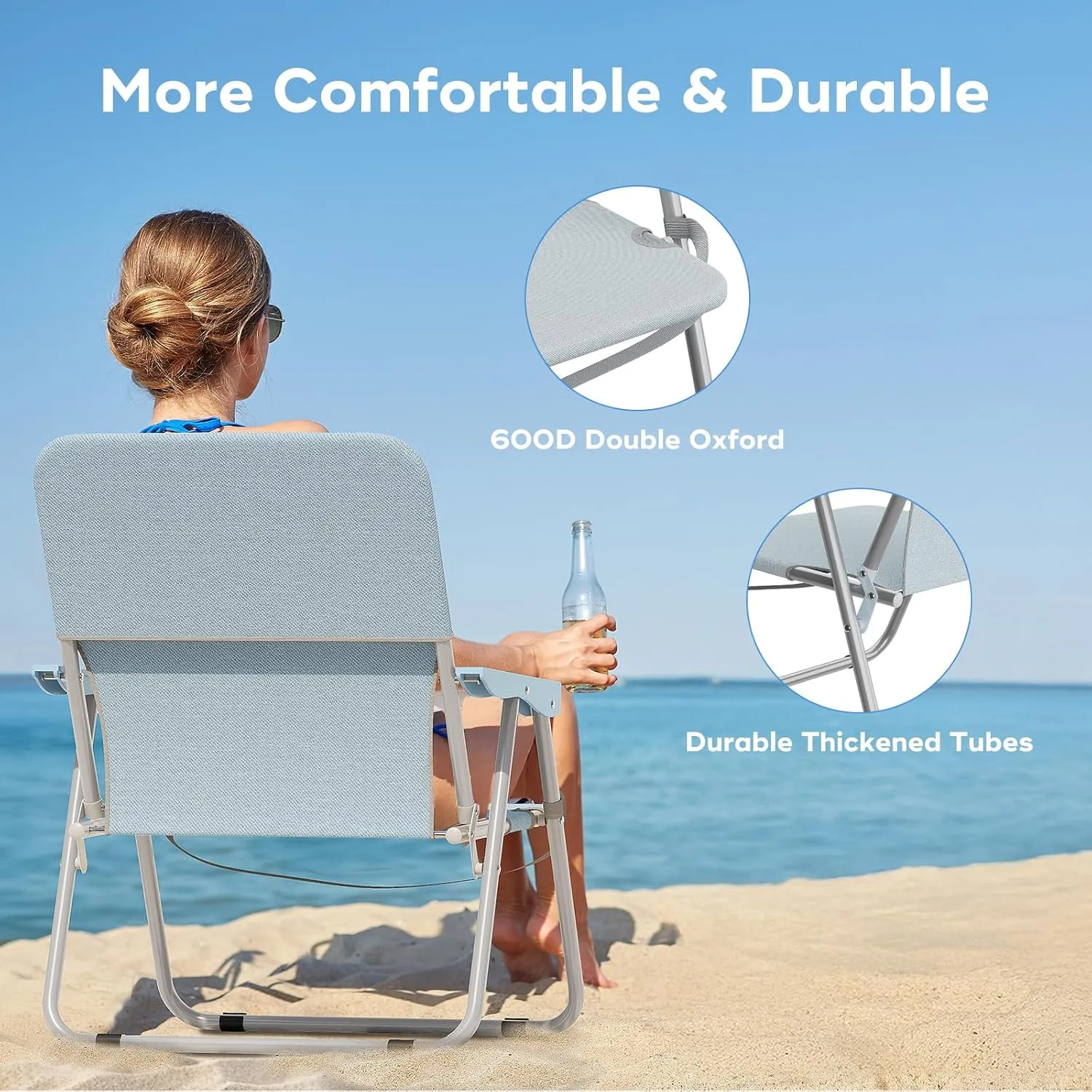 Simple Deluxe Portable Camping Chair, Lightweight Folding Chair for Camp, Outdoor Chair for Adults, Sports, Beach, Hiking, Backpacking, Garden