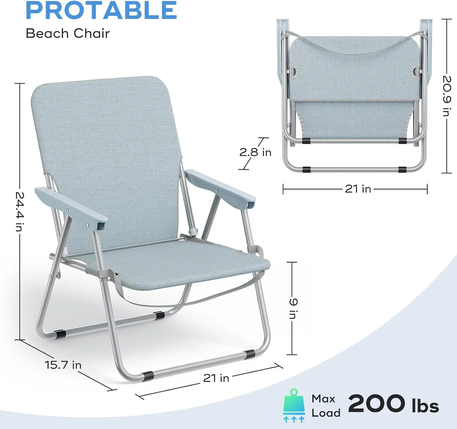 Simple Deluxe Portable Camping Chair, Lightweight Folding Chair for Camp, Outdoor Chair for Adults, Sports, Beach, Hiking, Backpacking, Garden