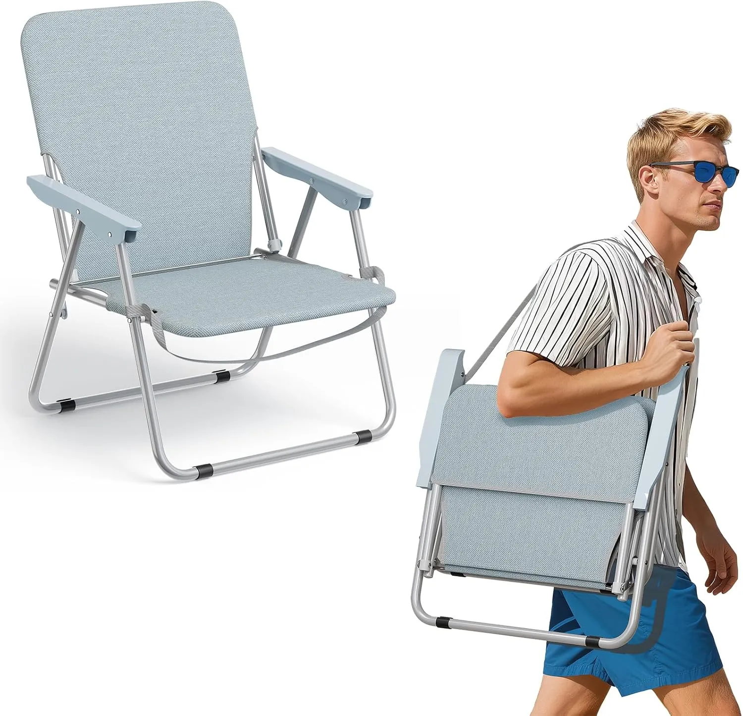 Simple Deluxe Portable Camping Chair, Lightweight Folding Chair for Camp, Outdoor Chair for Adults, Sports, Beach, Hiking, Backpacking, Garden