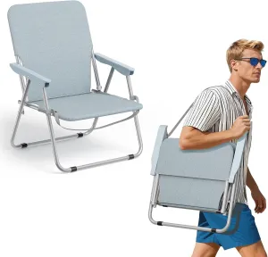 Simple Deluxe Portable Camping Chair, Lightweight Folding Chair for Camp, Outdoor Chair for Adults, Sports, Beach, Hiking, Backpacking, Garden