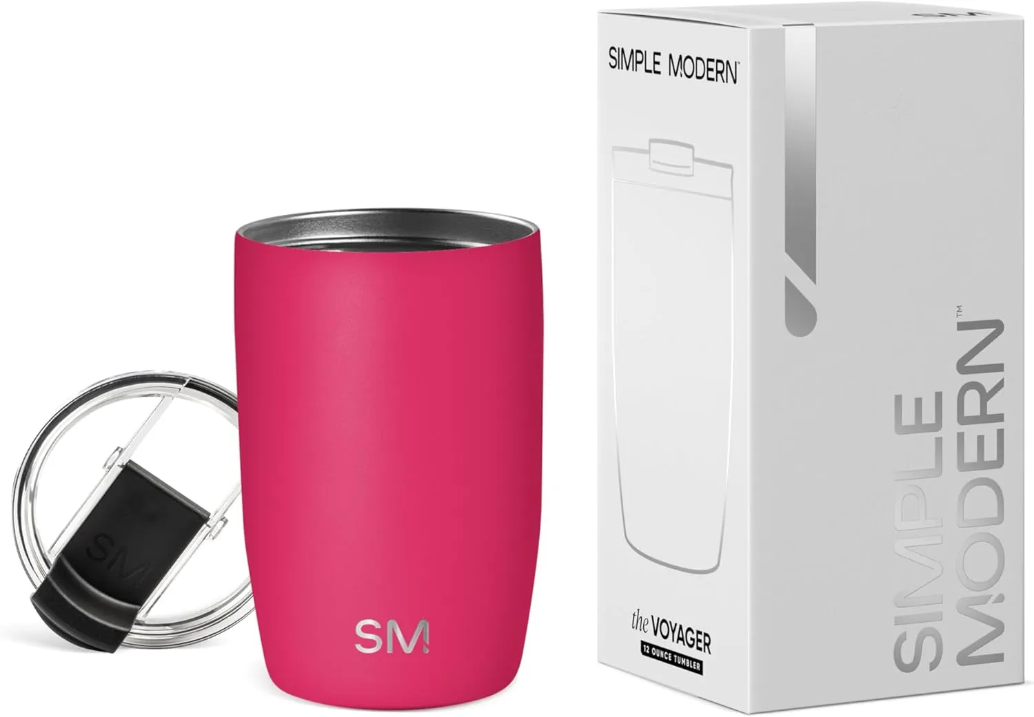 Simple Modern Travel Coffee Mug Tumbler with Flip Lid | Reusable Insulated Stainless Steel Cold Brew Iced Coffee Cup Thermos | Gifts for Women Men Him Her | Voyager Collection | 12oz | Berry Twist