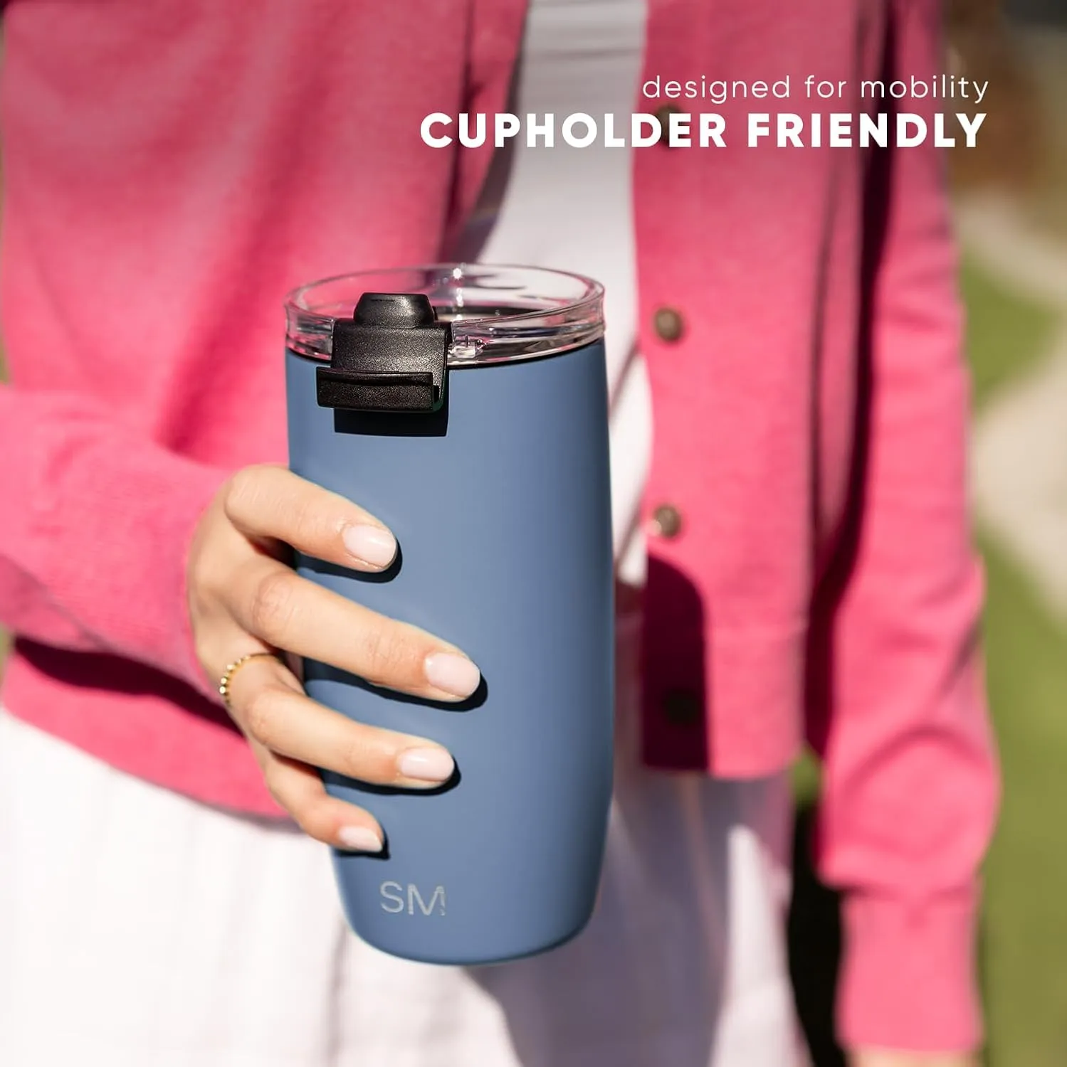 Simple Modern Travel Coffee Mug Tumbler with Flip Lid | Reusable Insulated Stainless Steel Cold Brew Iced Coffee Cup Thermos | Gifts for Women Men Him Her | Voyager Collection | 16oz | Checkmate