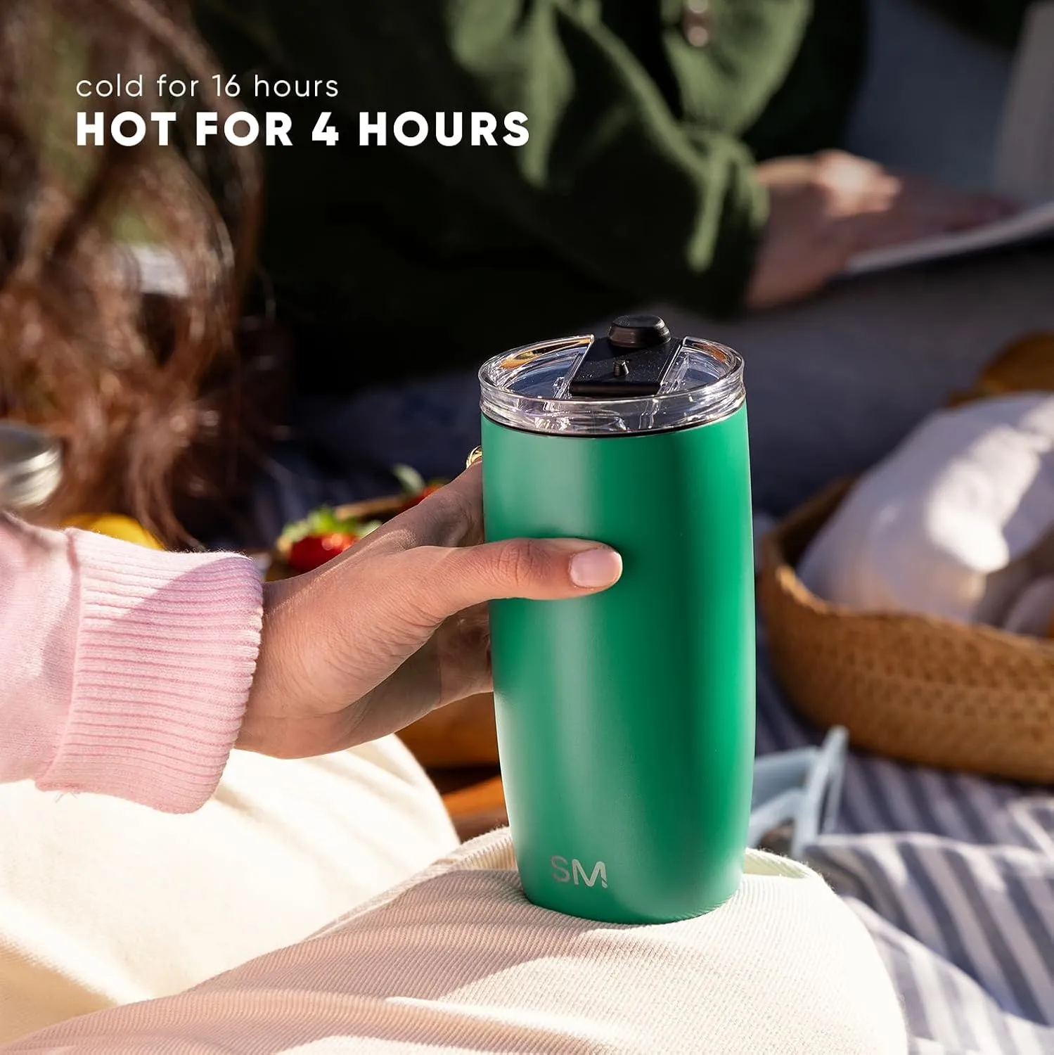 Simple Modern Travel Coffee Mug Tumbler with Flip Lid | Reusable Insulated Stainless Steel Cold Brew Iced Coffee Cup Thermos | Gifts for Women Men Him Her | Voyager Collection | 16oz | Checkmate
