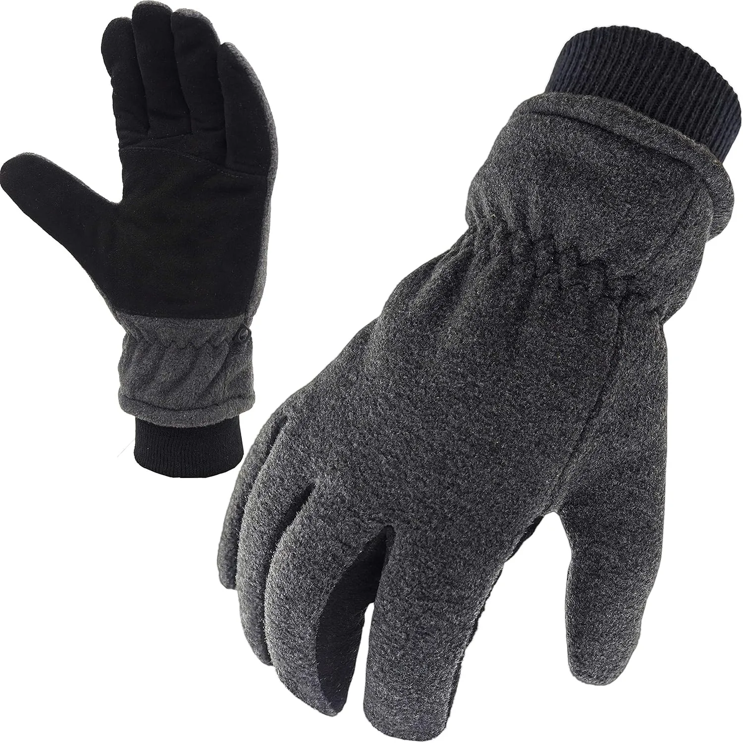SKYDEER Winter Gloves with Soft Deerskin Suede Leather & Thermal Polar Fleece & Warm 3M Thinsulate Insulation (SD8661T)
