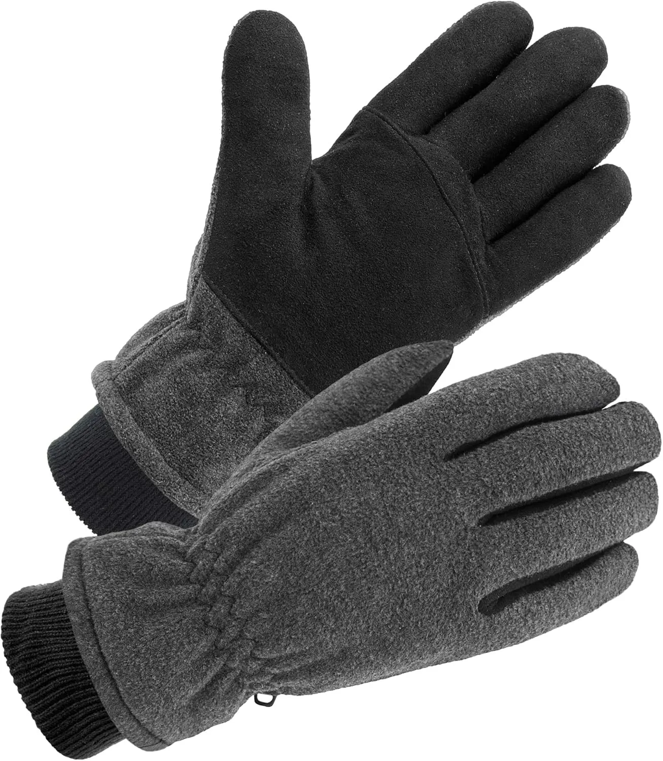 SKYDEER Winter Gloves with Soft Deerskin Suede Leather & Thermal Polar Fleece & Warm 3M Thinsulate Insulation (SD8661T)