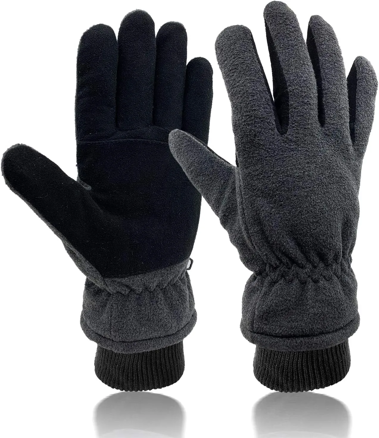 SKYDEER Winter Gloves with Soft Deerskin Suede Leather & Thermal Polar Fleece & Warm 3M Thinsulate Insulation (SD8661T)