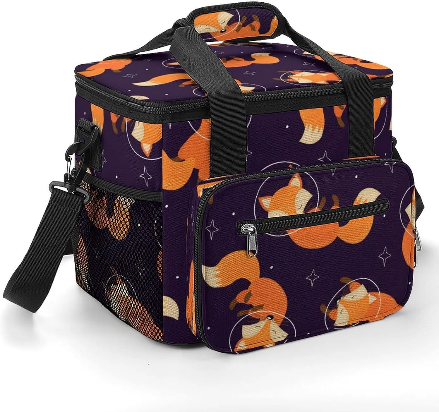 Sleeping Fox Space Star Portable 22.5L Soft Cooler Bag for Car Camping Leakproof Ice Chest with Adjustable Strap Insulated Lunch Box for Work Hiking Picnic