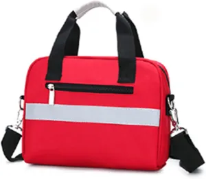 Small First Aid Kit Bag Empty Portable Emergency Kits Trauma Bag Ideal for Car Home Camping and Hiking Bag ONLY(Red)