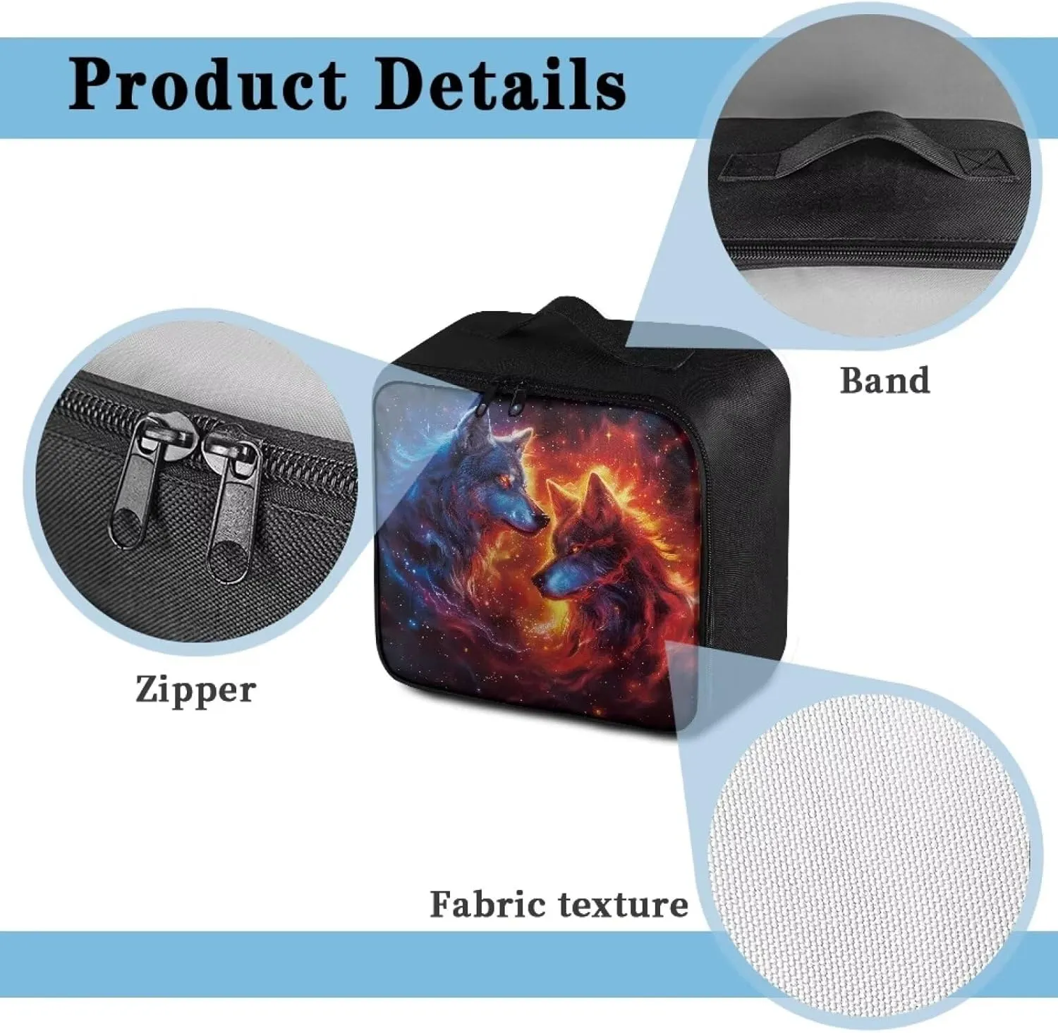 Small First Aid Kit Travel Bag Empty Cool Wolf First Aid Pouch Bag Portable Empty Emergency Trauma Kit Organizer Bag for School Dorm Hiking Camping Car Travel