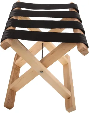 Small Folding Stool Strong Wooden Frame Portable Fishing Chair Compact for Camping Travel 28cm Black