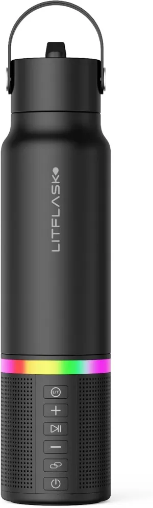 Smart Water Bottle with Premium Bluetooth Speaker, Portable Charger, LED Light, Stainless Steel, Mix & Match Colors, 20oz - Oprah's Favorite Things 2024