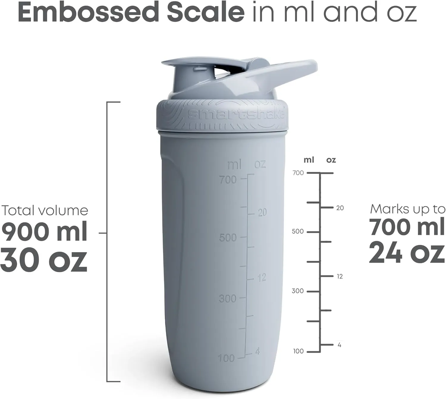 Smartshake Rockband Reforce Stainless Steel Protein Shaker Bottle 900 ml | 30 oz - Leakproof Screw-on Lid - BPA Free - Not Insulated – Unisex - Slayer, Scratchy Logo on Bottle