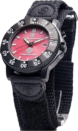 Smith & Wesson EMT Tactical Men's Watch, Black Nylon Strap Band, Water Resistant, Date Display, Scratch Resistant Glass, Precision Quartz Movement, Military, EMS and Outdoor, 40mm, Christmas Gift
