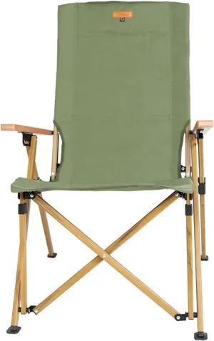 S'more 4-Level Adjustable Camping Chair with Armrests, High Back Reclining Outdoor Chair for Adults, Folding Lawn Chair with Carry Bag for Outdoor, Camping, Sporting Events, Fishing, Picnicking, Green