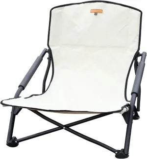 S'more Low Beach Chairs with Carry Bag, Camping Chair with Padded Armrests, Lightweight Folding Chairs for Camping, Hiking, Backpacking, Picnicking, Lawn, Outdoor, Concert, Sand, Beige