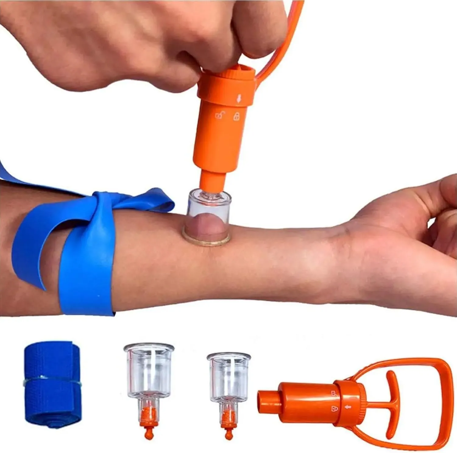 Snake Bite Kit, Bee Sting Kit, First aid kit, Venom Extractor Suction Pump, Bite and Sting First Aid for Hiking, Backpacking and Camping. (Red Kit)
