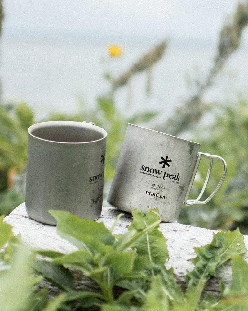 Snow Peak Double Wall Titanimum Insulated Mug, Lightweight, Durable, Camping, 450ml