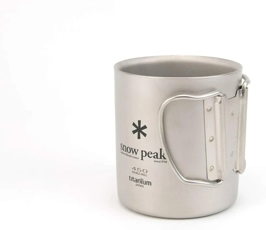 Snow Peak Double Wall Titanimum Insulated Mug, Lightweight, Durable, Camping, 450ml
