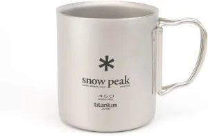 Snow Peak Double Wall Titanimum Insulated Mug, Lightweight, Durable, Camping, 450ml