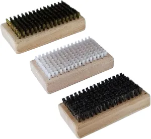 Snowboard Wax Brush Set,- 3-Piece Ski Tuning Brush Kit, Compact Snowboard Care Brushes, Portable Ski Polishing Brush Pack with Horsehair |Nylon & Brass Bristles for Efficient Waxing & Maintenance
