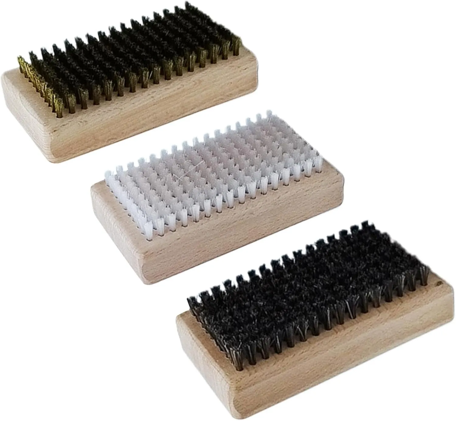Snowboard Wax Brush Set,- 3-Piece Ski Tuning Brush Kit, Compact Snowboard Care Brushes, Portable Ski Polishing Brush Pack with Horsehair |Nylon & Brass Bristles for Efficient Waxing & Maintenance