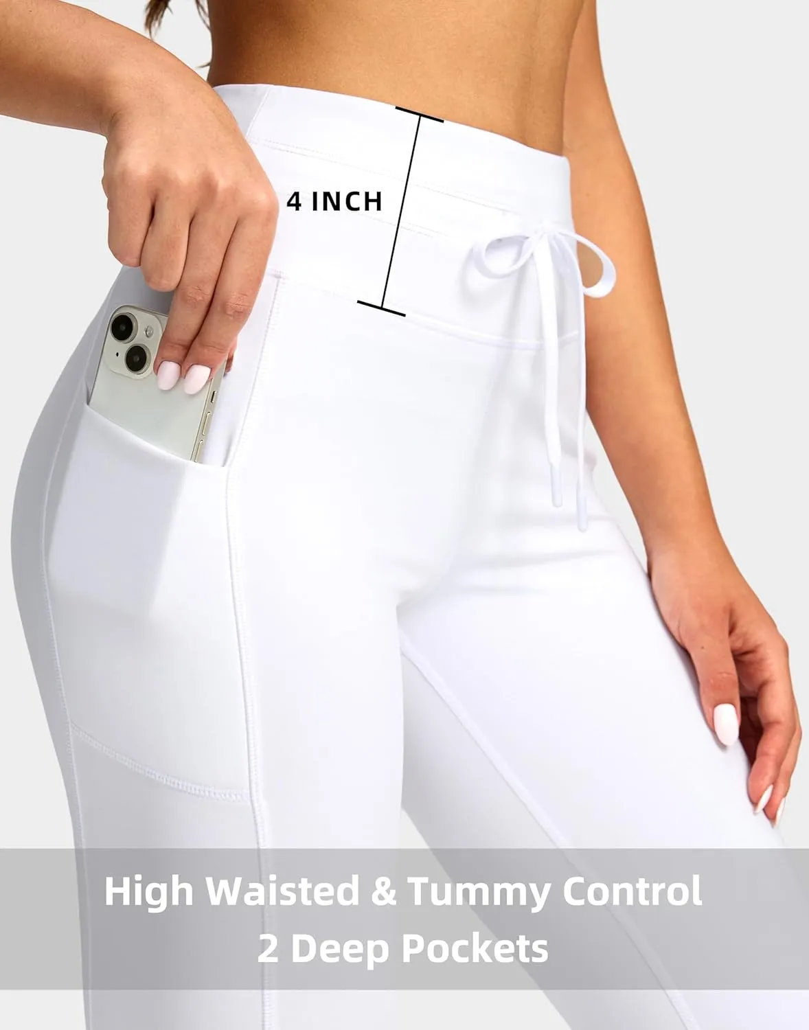 Soothfeel Women's High Waisted Fleece Lined Leggings Pants with Pockets Thermal Warm Winter Ski Hiking Running Workout Pants