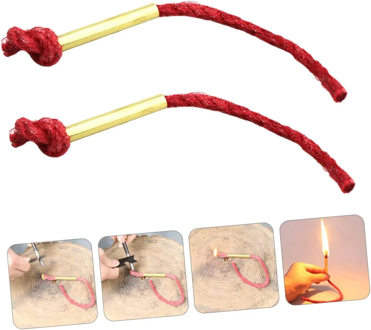 Sosoport Fuse Flint Rod Fire Starter Torch Charcoal Starters Campfire Fire Rope Stick Emergency Fire Starter