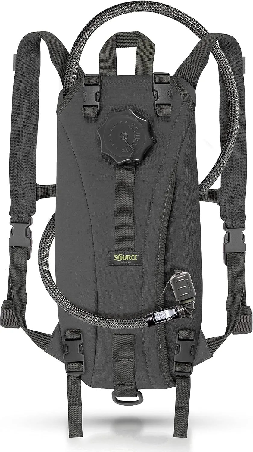 Source Tactical Hydration Pack - 3L WXP Widepac Water Bladder with External Fill Port - High-Flow Storm Drinking Valve - Dual Function: Backpack/MOLLE Mounted Modes