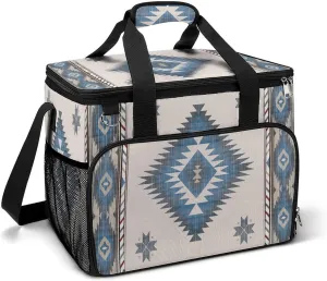 Southwestern Native American Aztec Ethnic Navajo Indian Tribal Cooler Bag, Collapsible Soft Sided Cooler, Large Leakproof Camping Cooler, Portable Travel Cooler for Camping, Road Trips