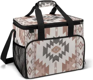 Southwestern Native American Aztec Ethnic Navajo Indian Tribal Cooler Bag, Collapsible Soft Sided Cooler, Large Leakproof Camping Cooler, Portable Travel Cooler for Camping, Road Trips