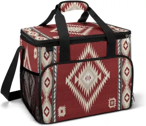 Southwestern Native American Aztec Navajo Indian Cooler Bag, Collapsible Soft Sided Cooler, Large Leakproof Camping Cooler, Portable Travel Cooler for Camping, Road Trips
